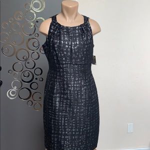 NWT Taylor jacquard dress black/silver
